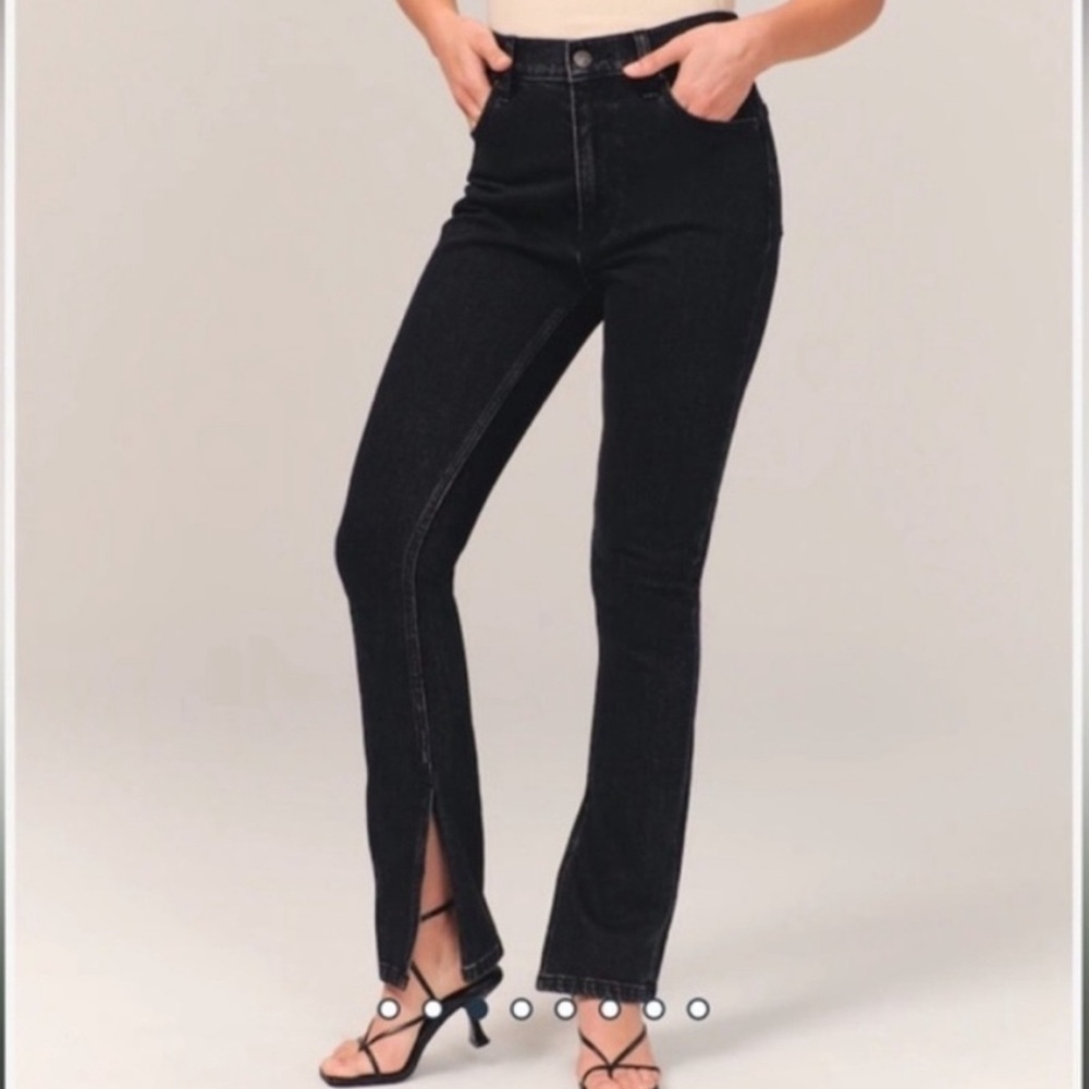 Abercrombie & Fitch The Skinny High Rise Curve Love Split Hem Bootcut Sz 24